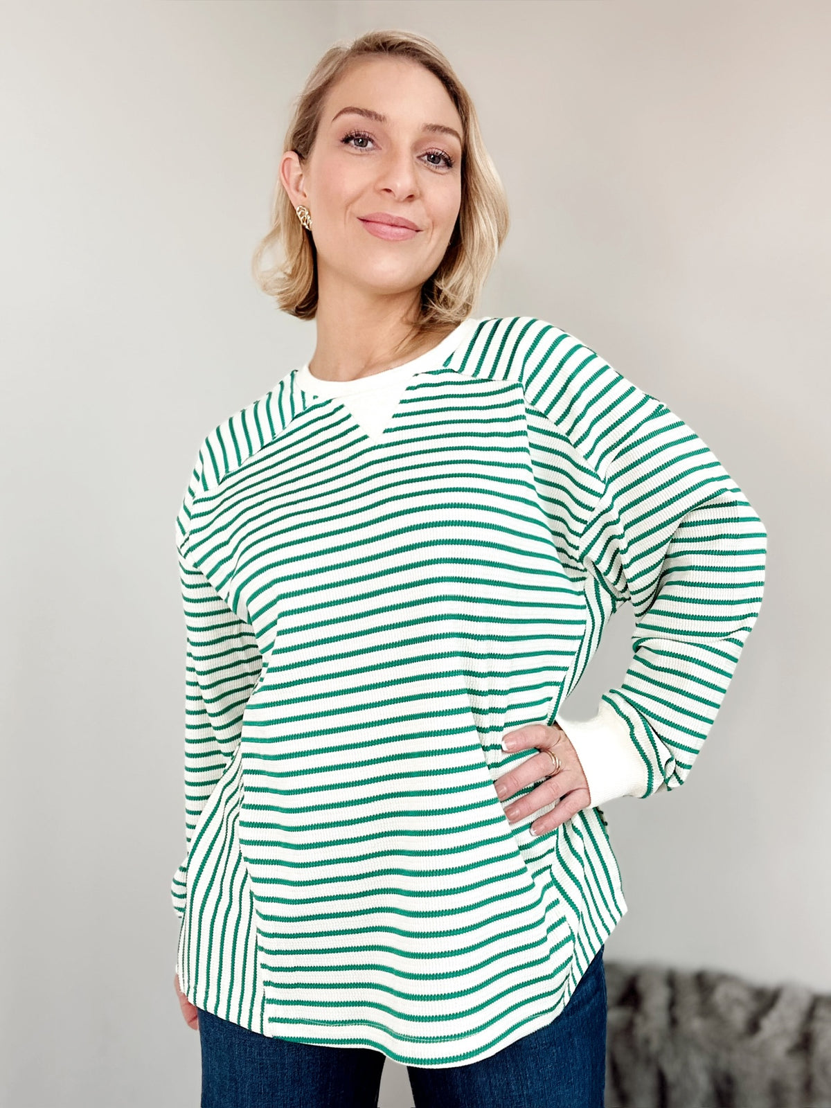 Juniper Stripe Thermal Top