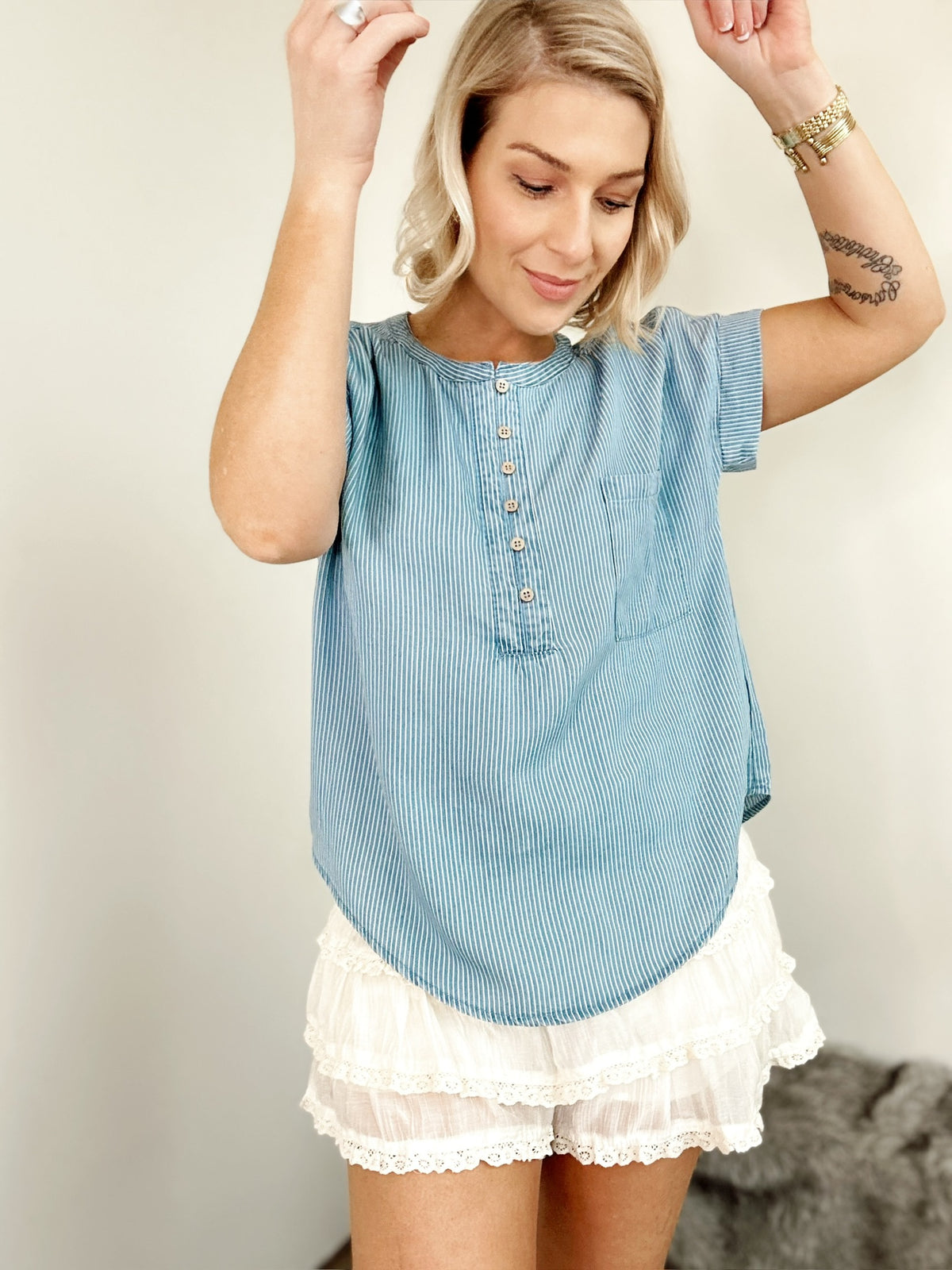 Rachel Chambray Stripe Top