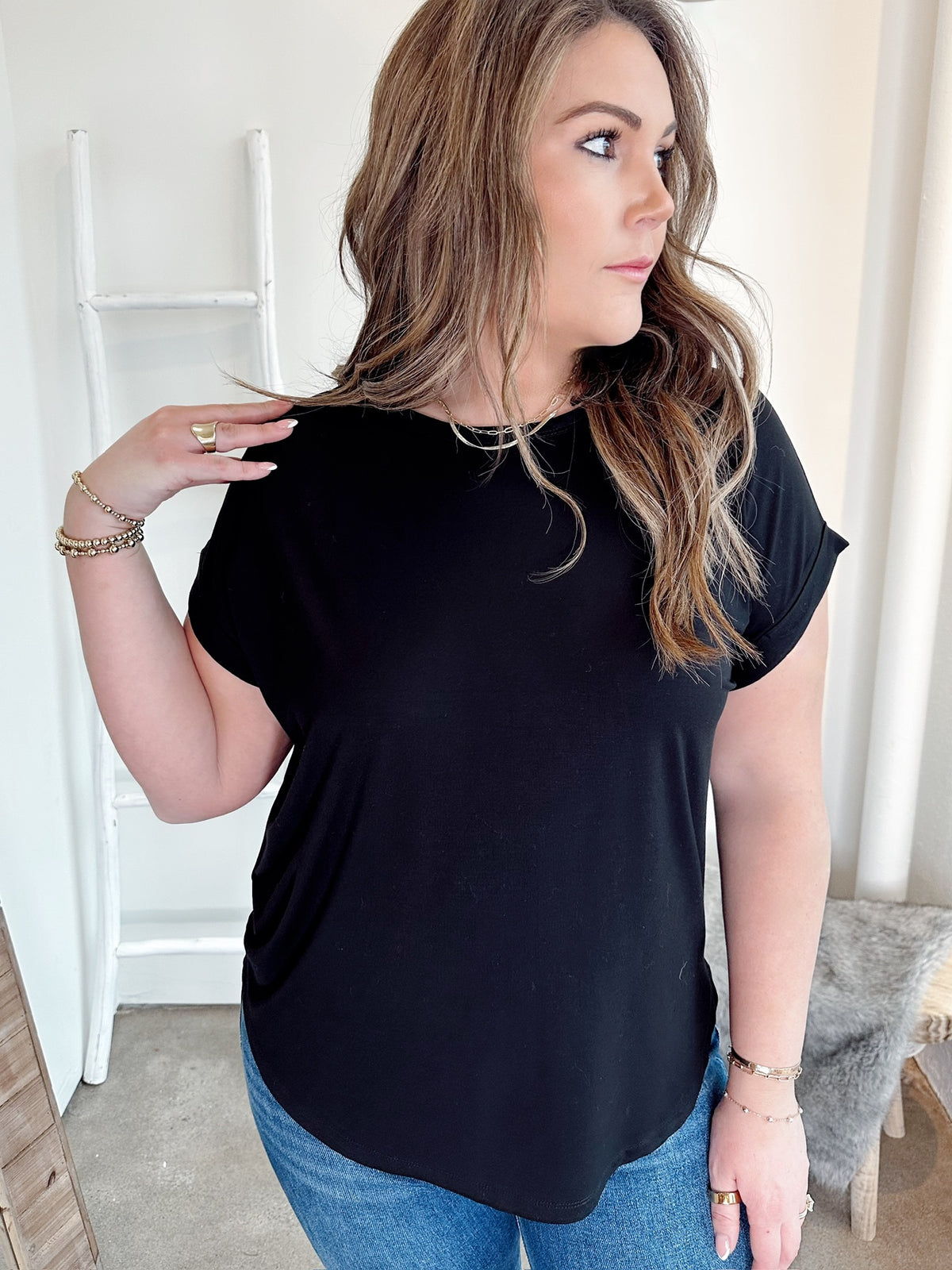 Presley Bamboo/Modal T-Shirt Black