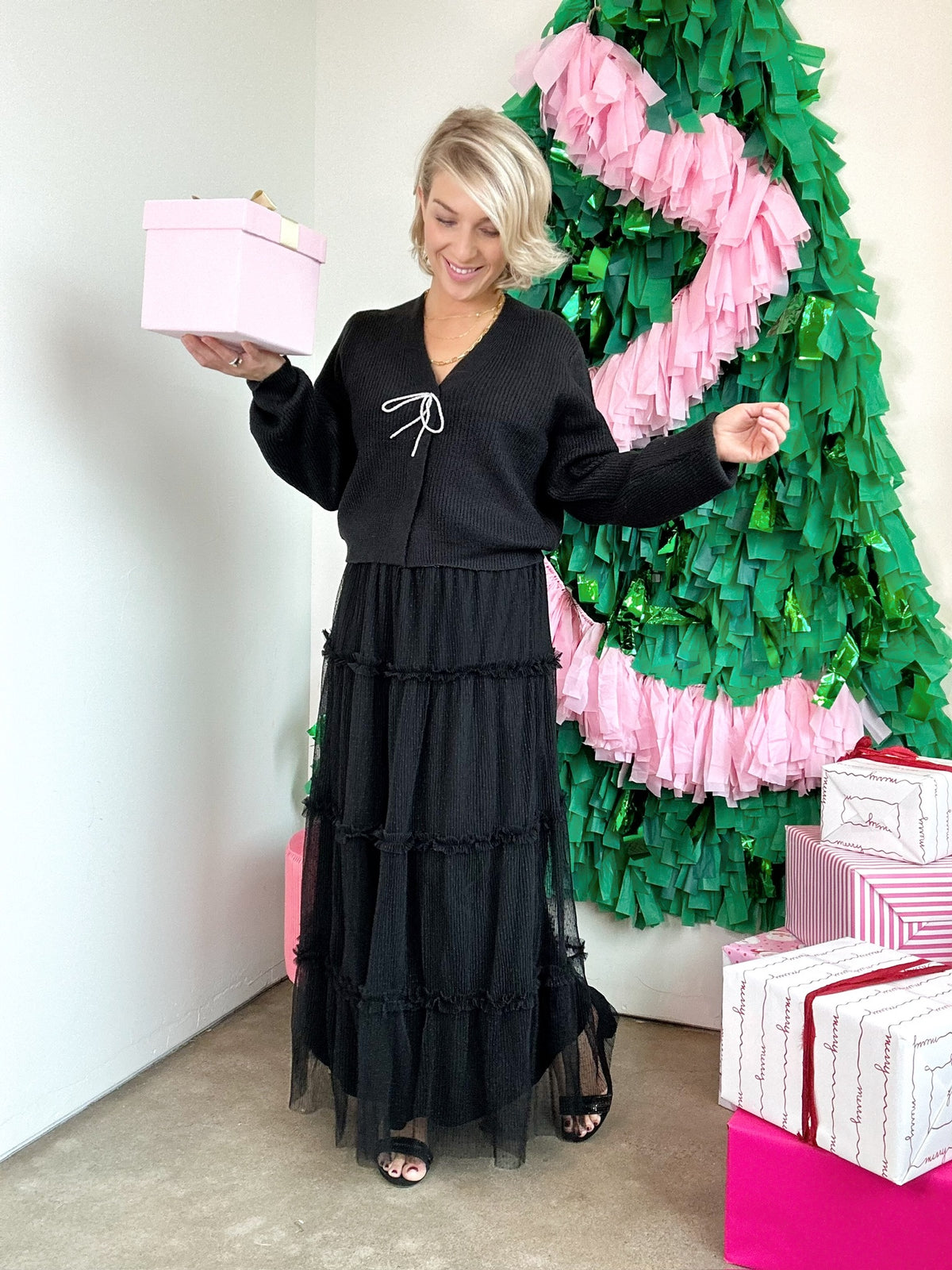 Charlotte Polkadot Tulle Midi Skirt