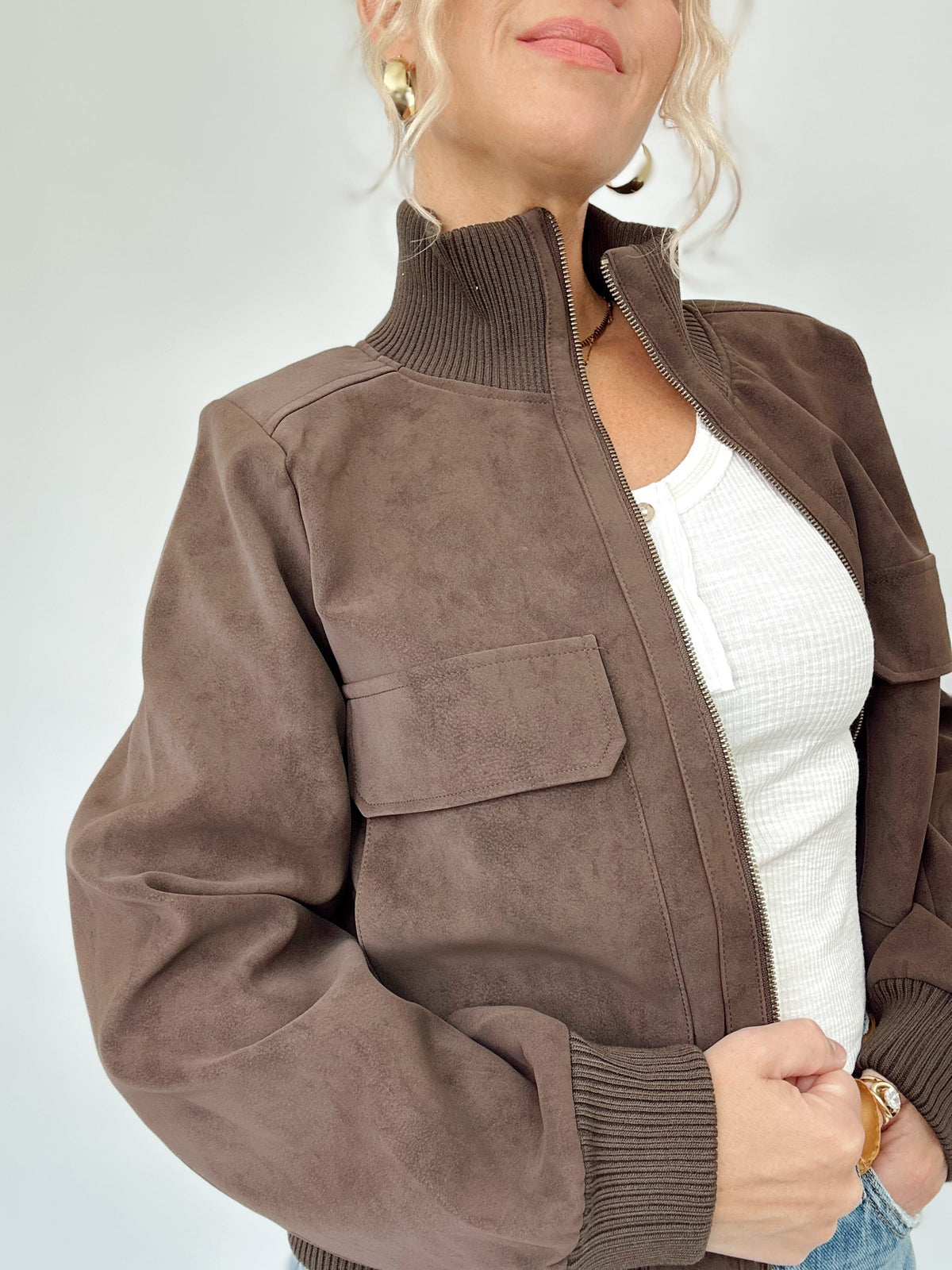 Candace Suede Jacket Brown