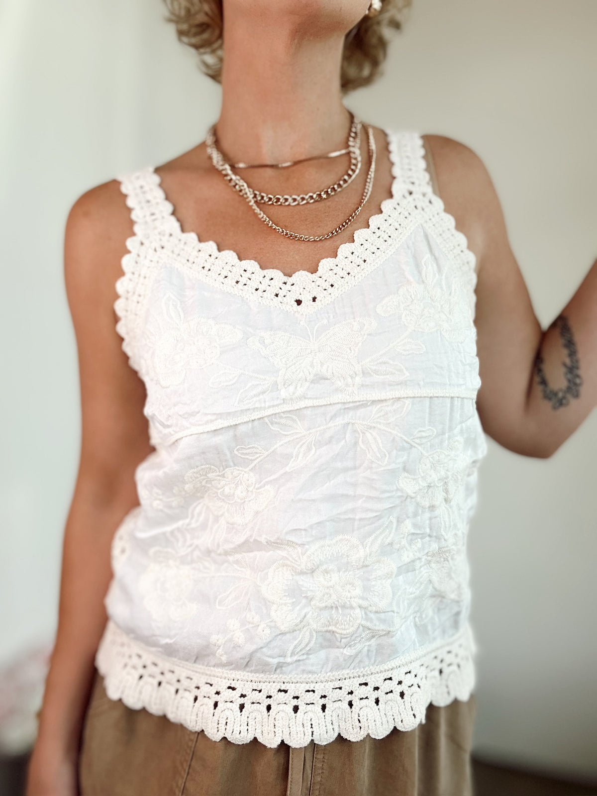 Essie Crochet Detail Tank