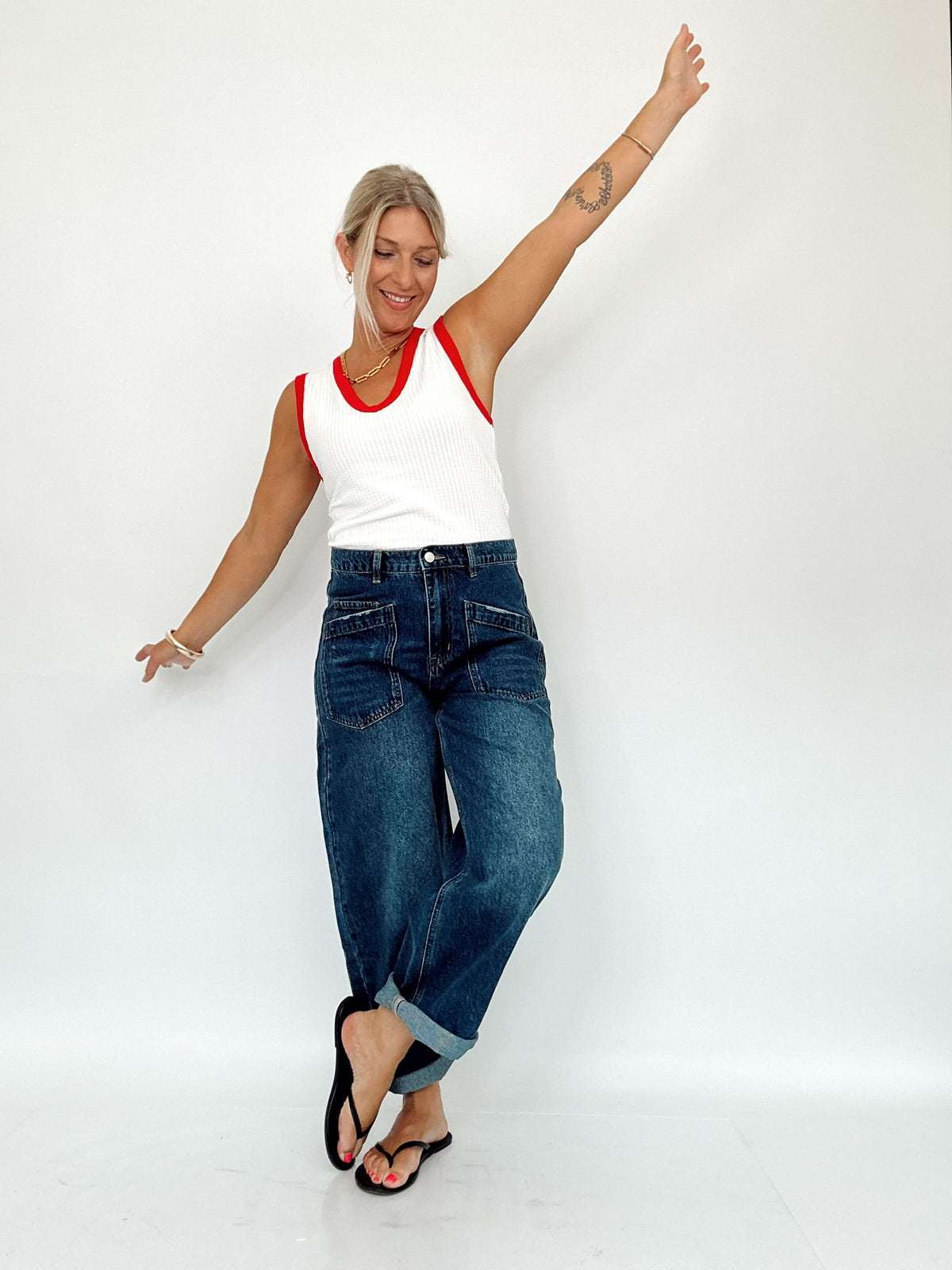 Monica V-neck Tank Top Off White