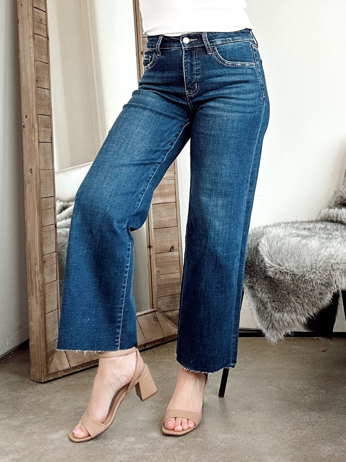 Ellory Mid Rise Wide Leg Jeans