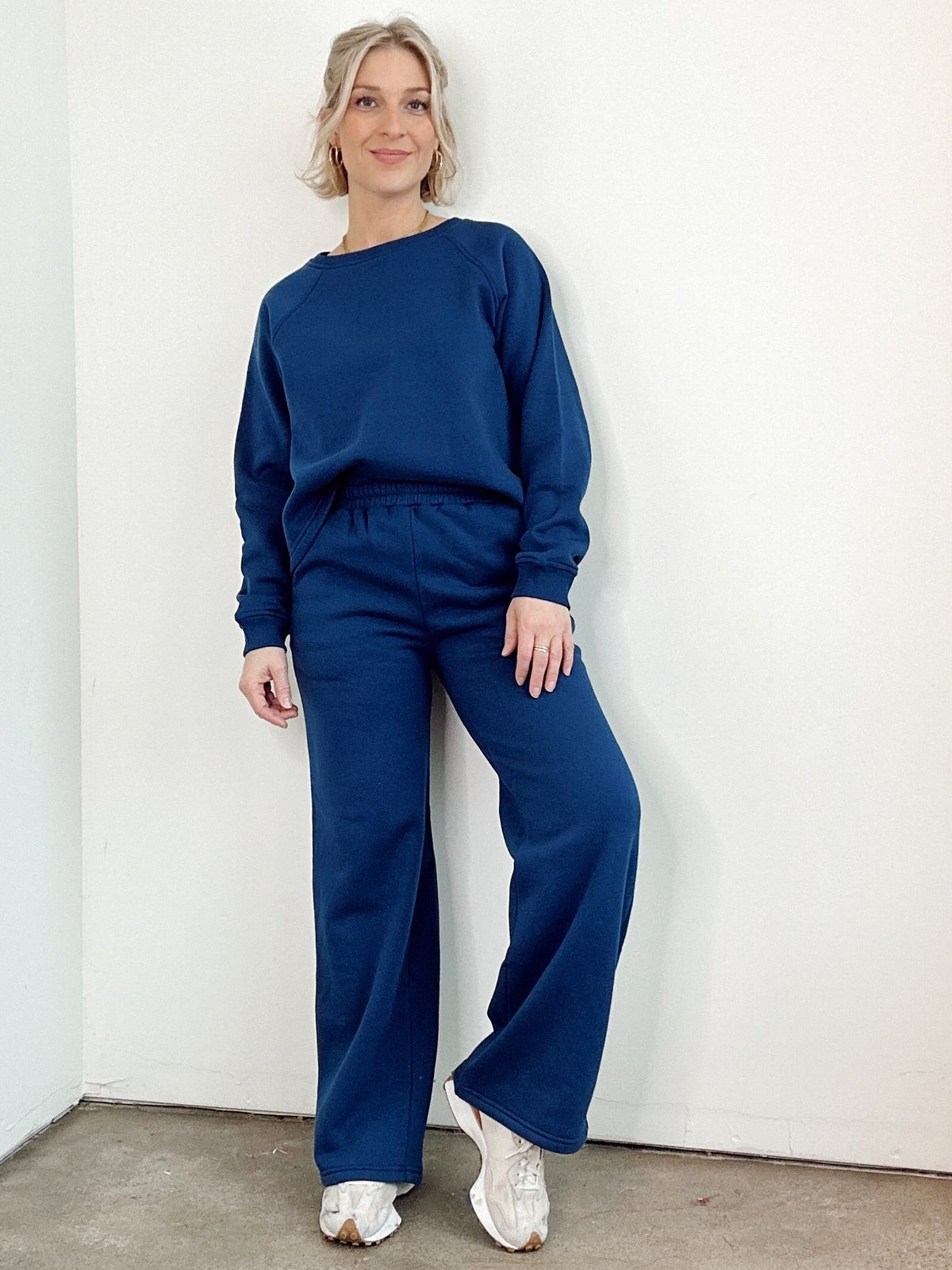 Kara Pullover &amp; Sweatpant Set Lt. Navy