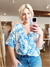 Dania Knot Front Top White/Blue