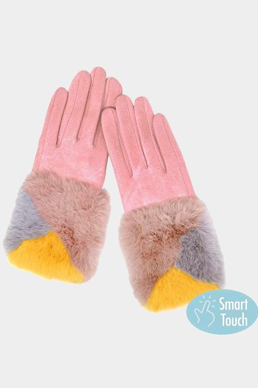 Faux Fur Suede Smart Gloves