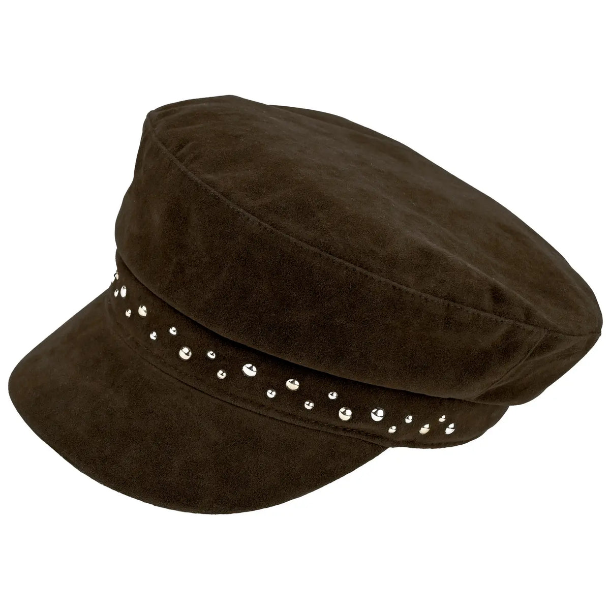 C.C faux suede embellishments fisherman cap in brown.