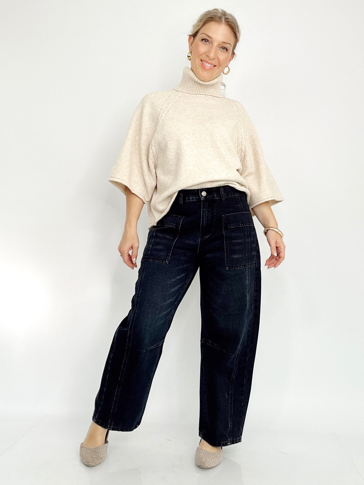 Missy Barrel Jeans Dark Washed