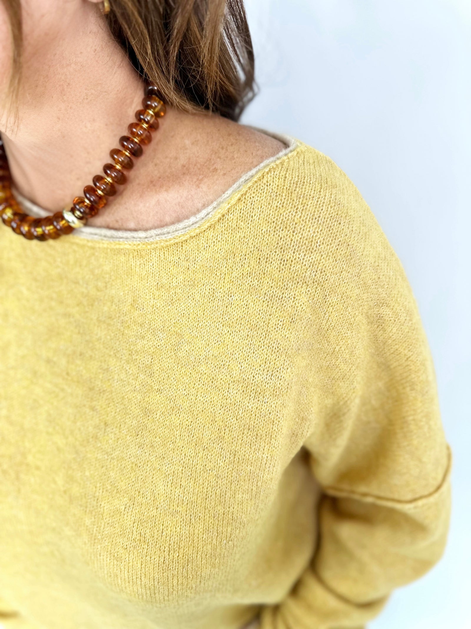 Cassie Cashmere Touch Oversized Sweater Honey Mustard