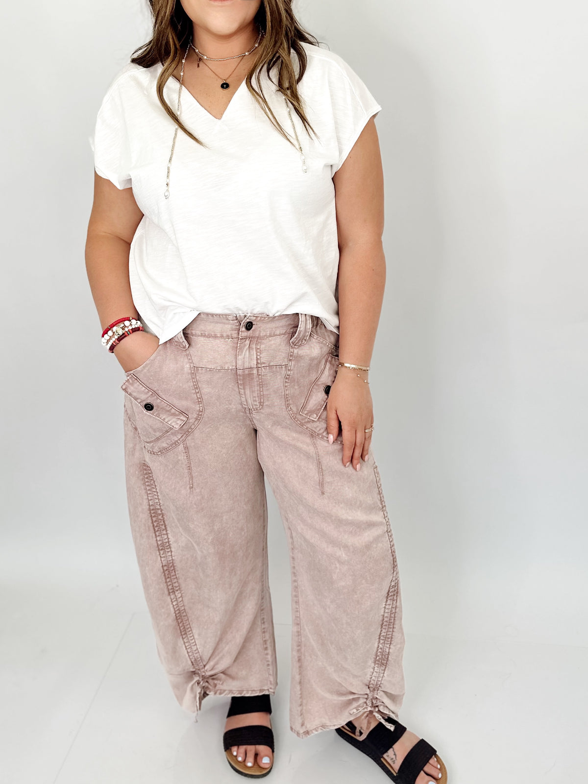 Jenny Tencel Capri Pants Mauve