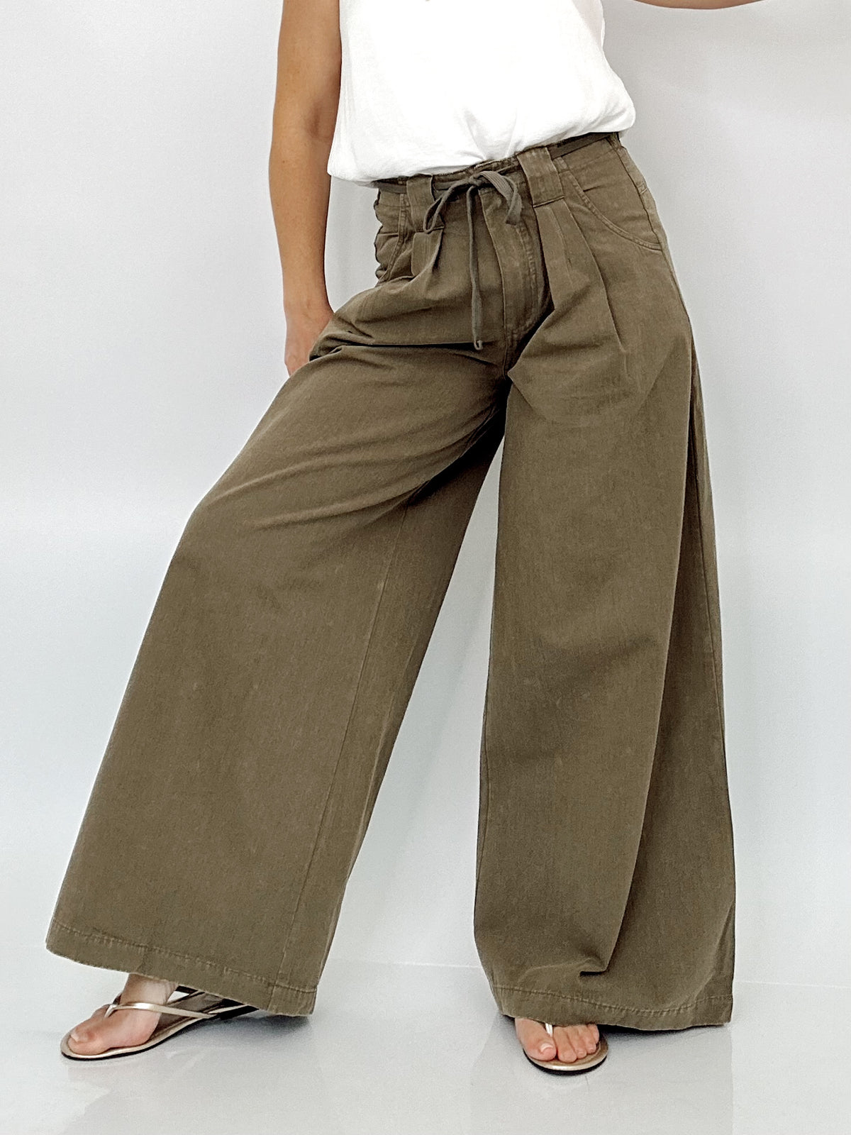 Alex Palazzo Pants Olive