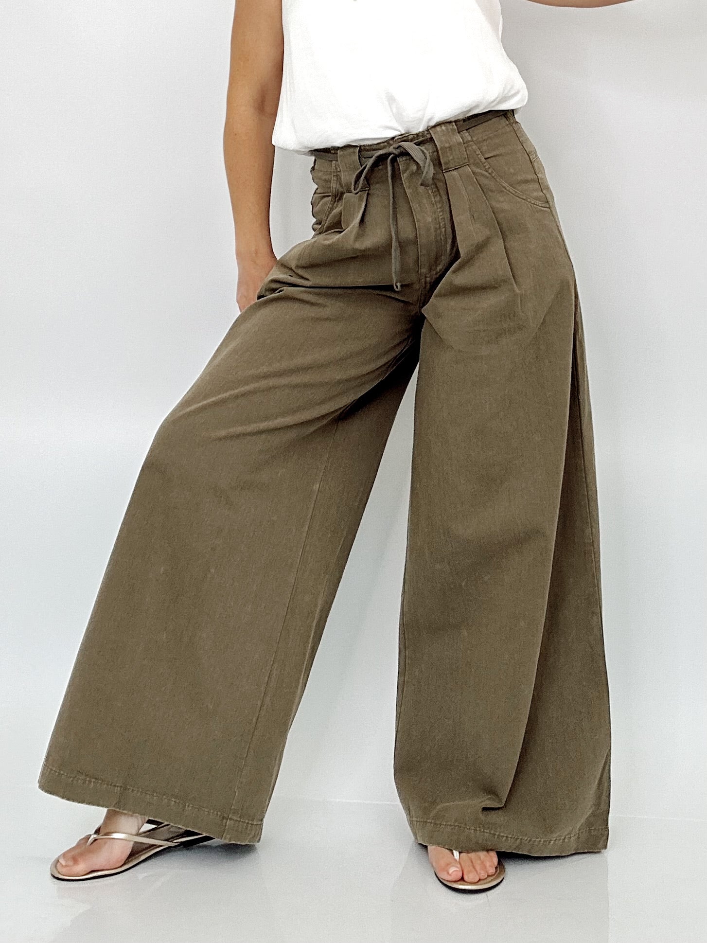 Alex Palazzo Pants Olive