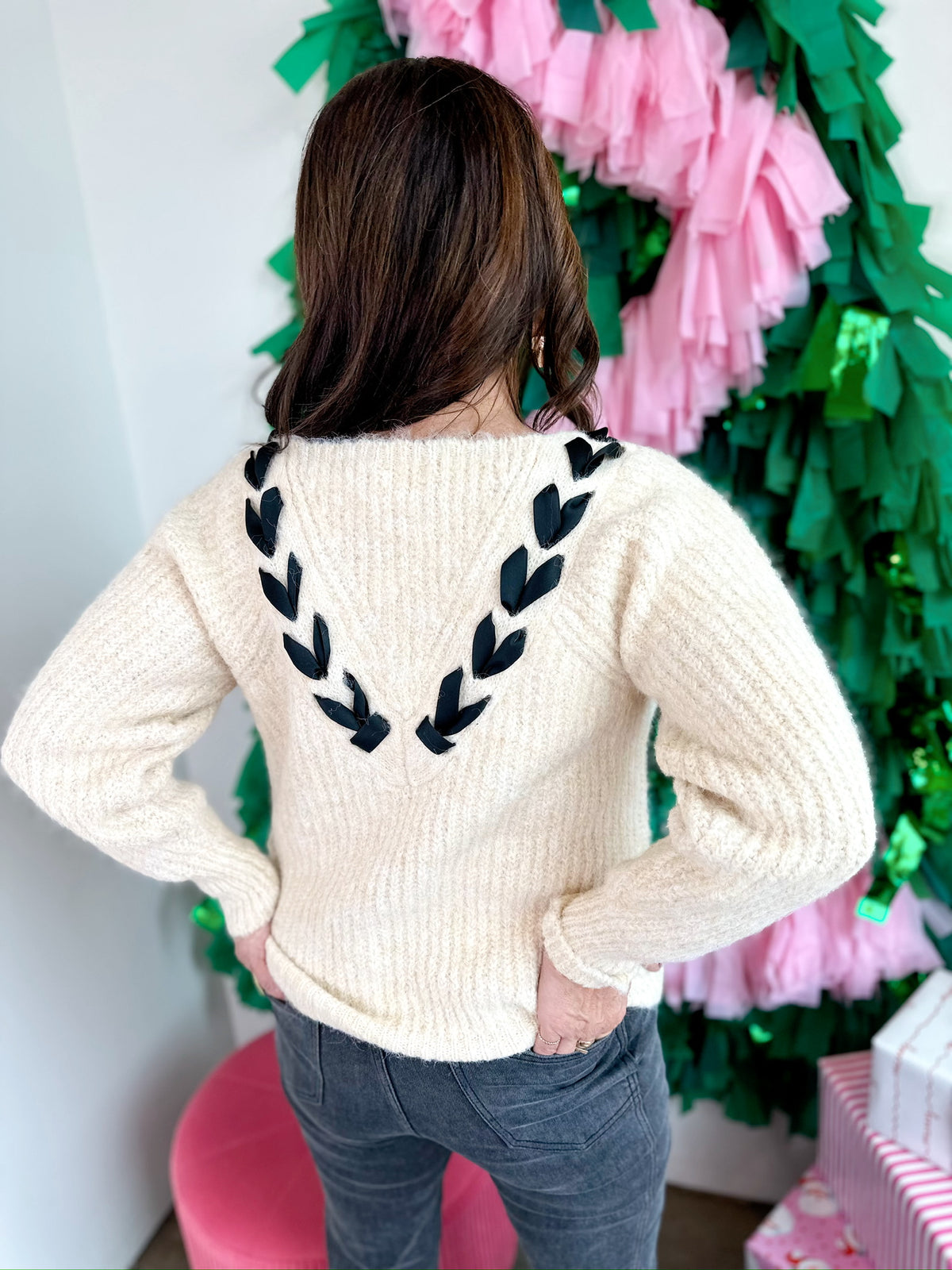 Loren Ribbon Sweater Top