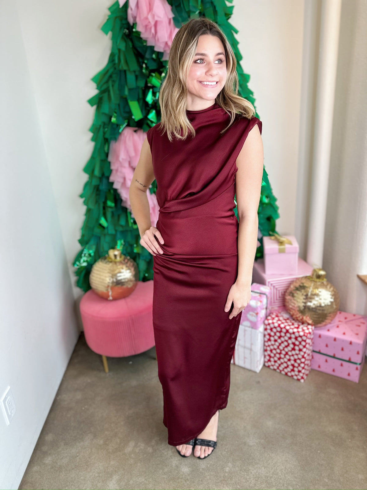 Natalia Mock Neck Dress