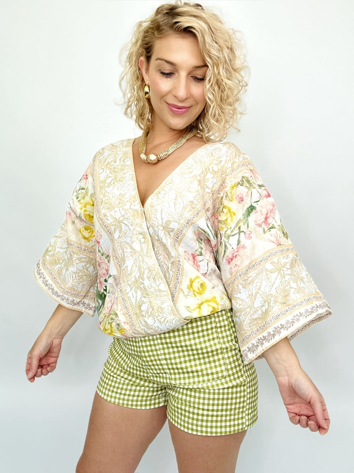 Amara Floral Wrap Kimono Top