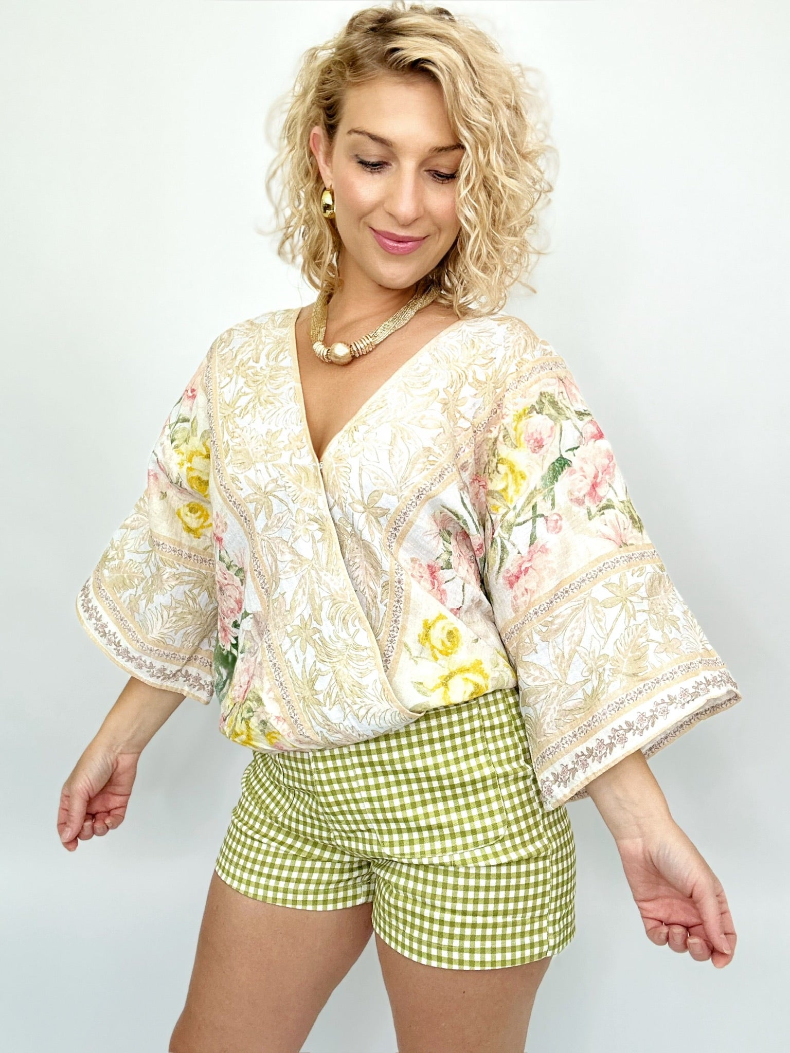 Amara Floral Wrap Kimono Top