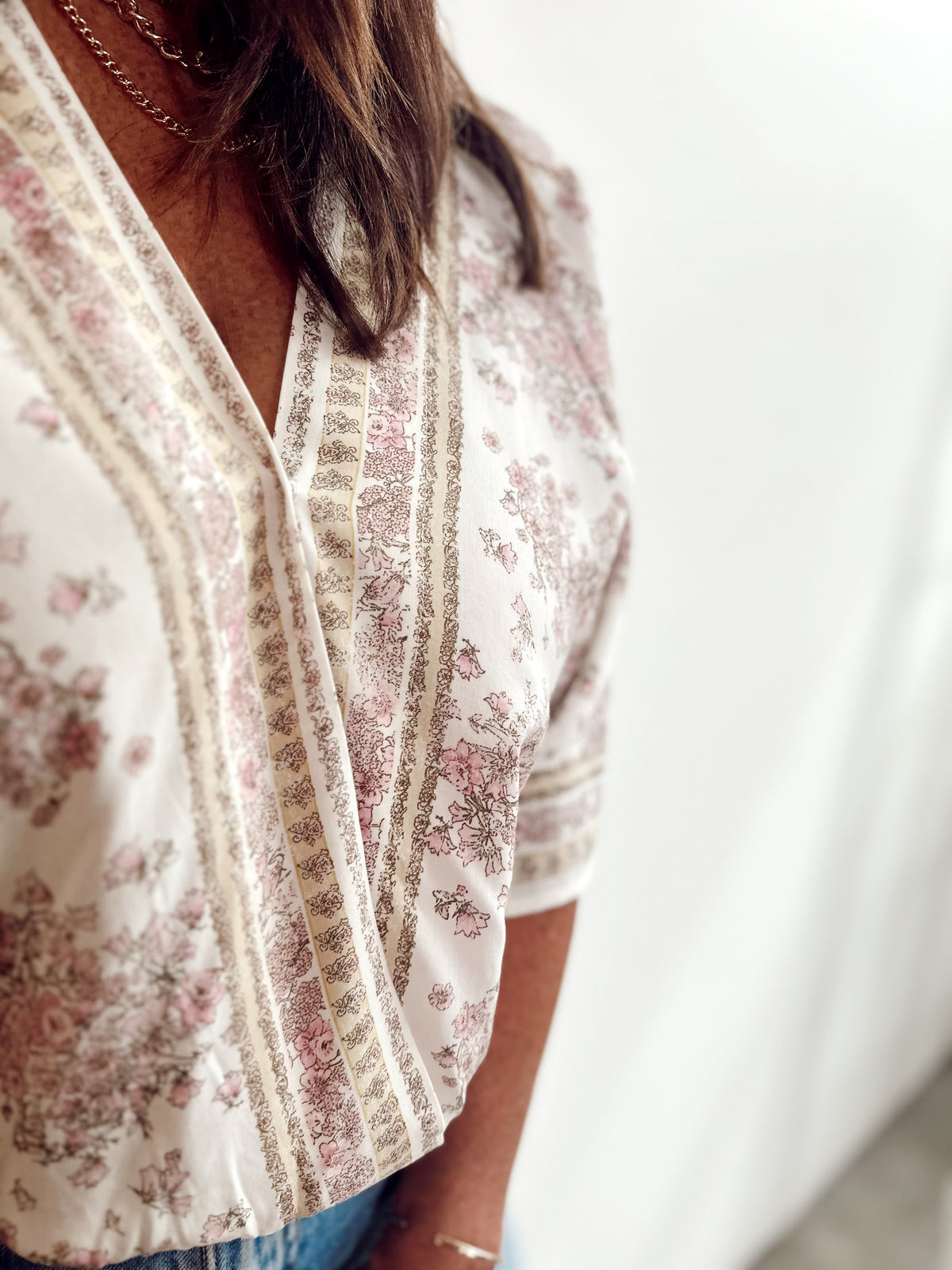 April Print Kimono Top Ivory