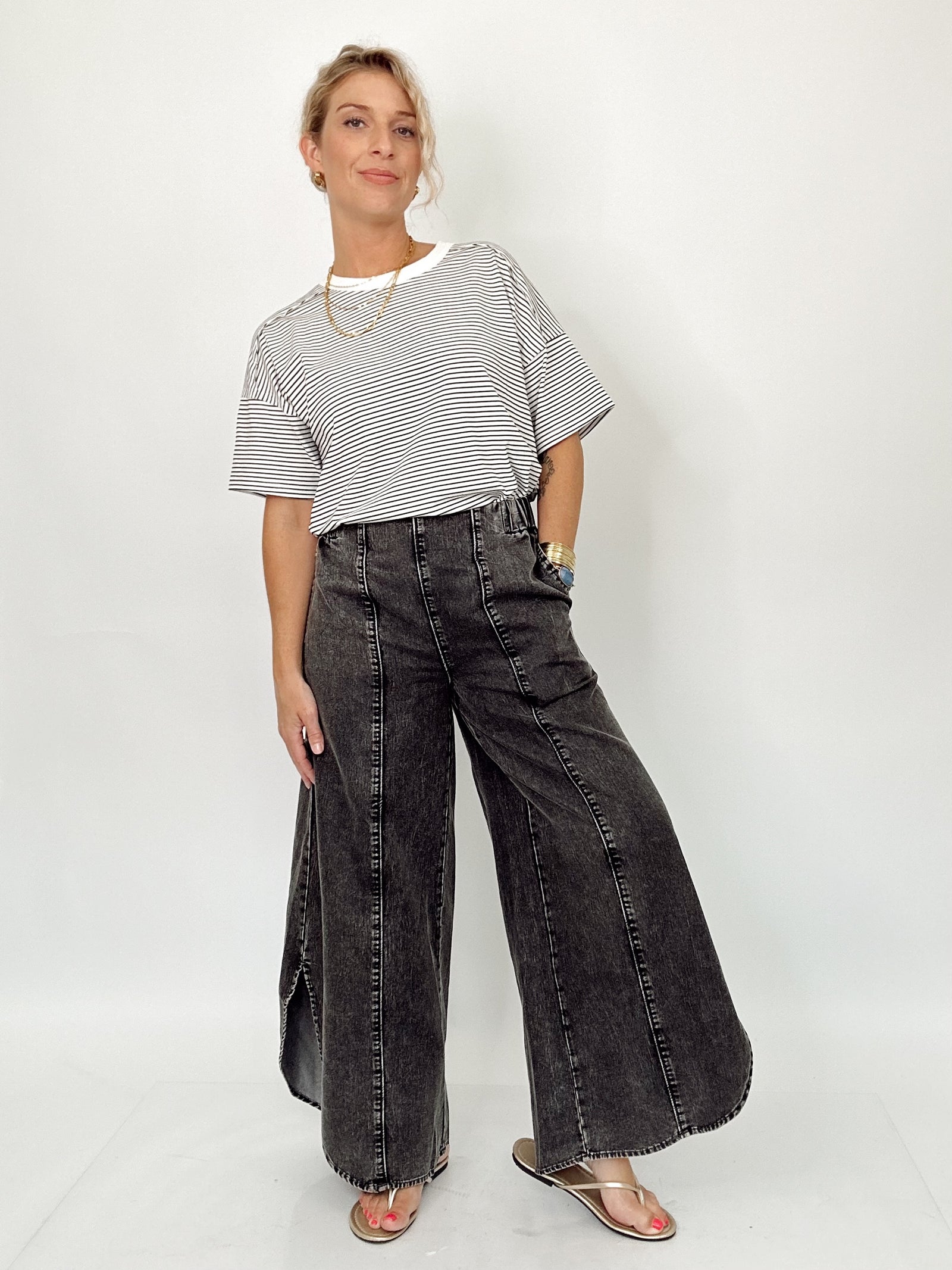 Nellie Tulip Washed Jeans Charcoal Black