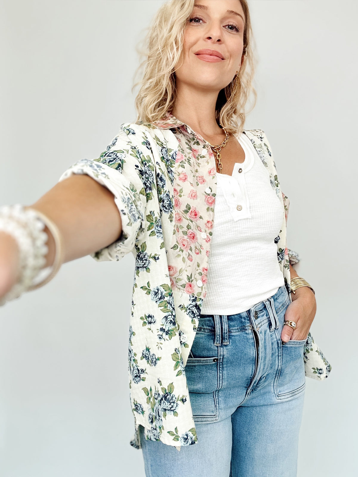 Adele Floral Button Down Shirt