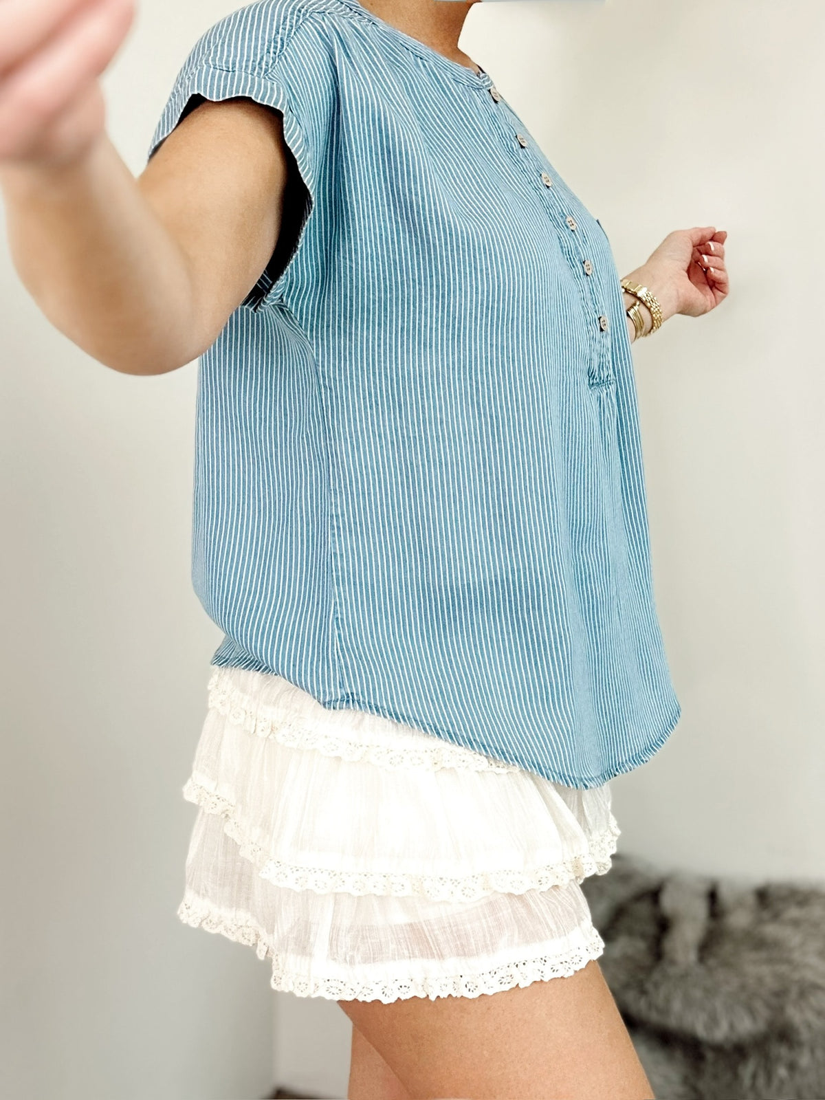 Rachel Chambray Stripe Top