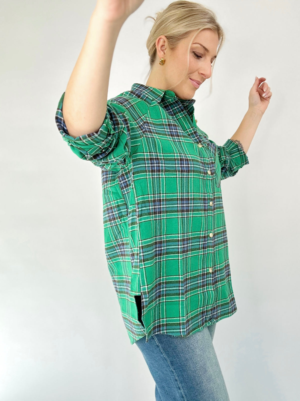 Miley Oversized Plaid Button Down Shirt