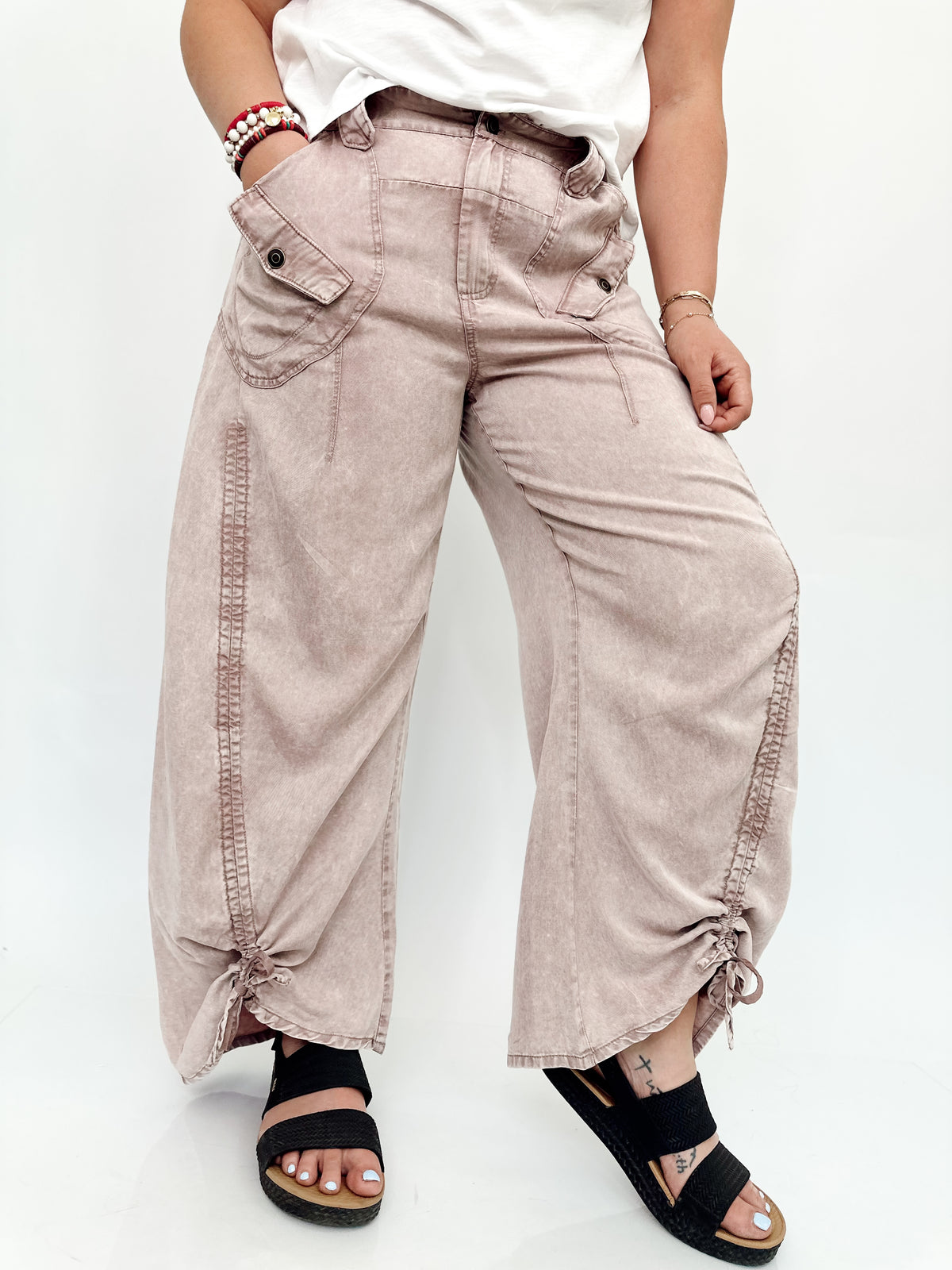 Jenny Tencel Capri Pants Mauve