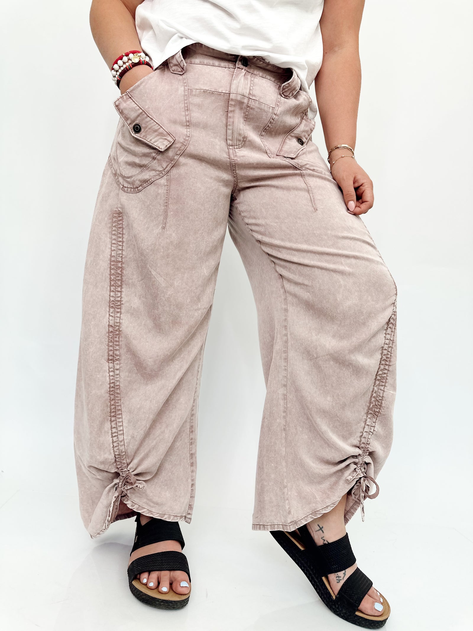 Jenny Tencel Capri Pants Mauve