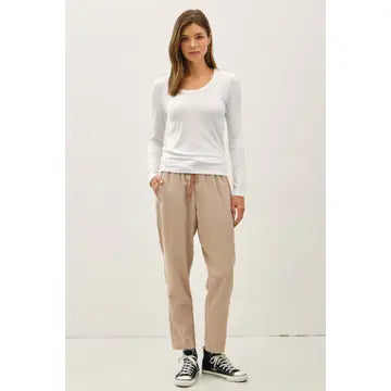 Petra Scoop Neck Long Sleeve Tee Off White