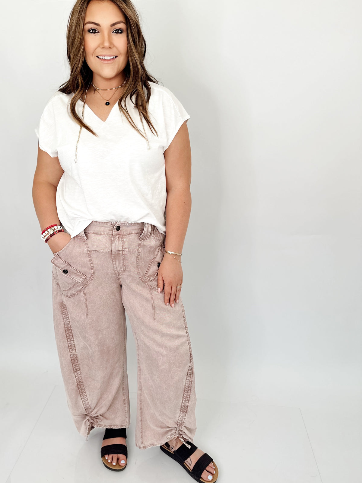 Jenny Tencel Capri Pants Mauve