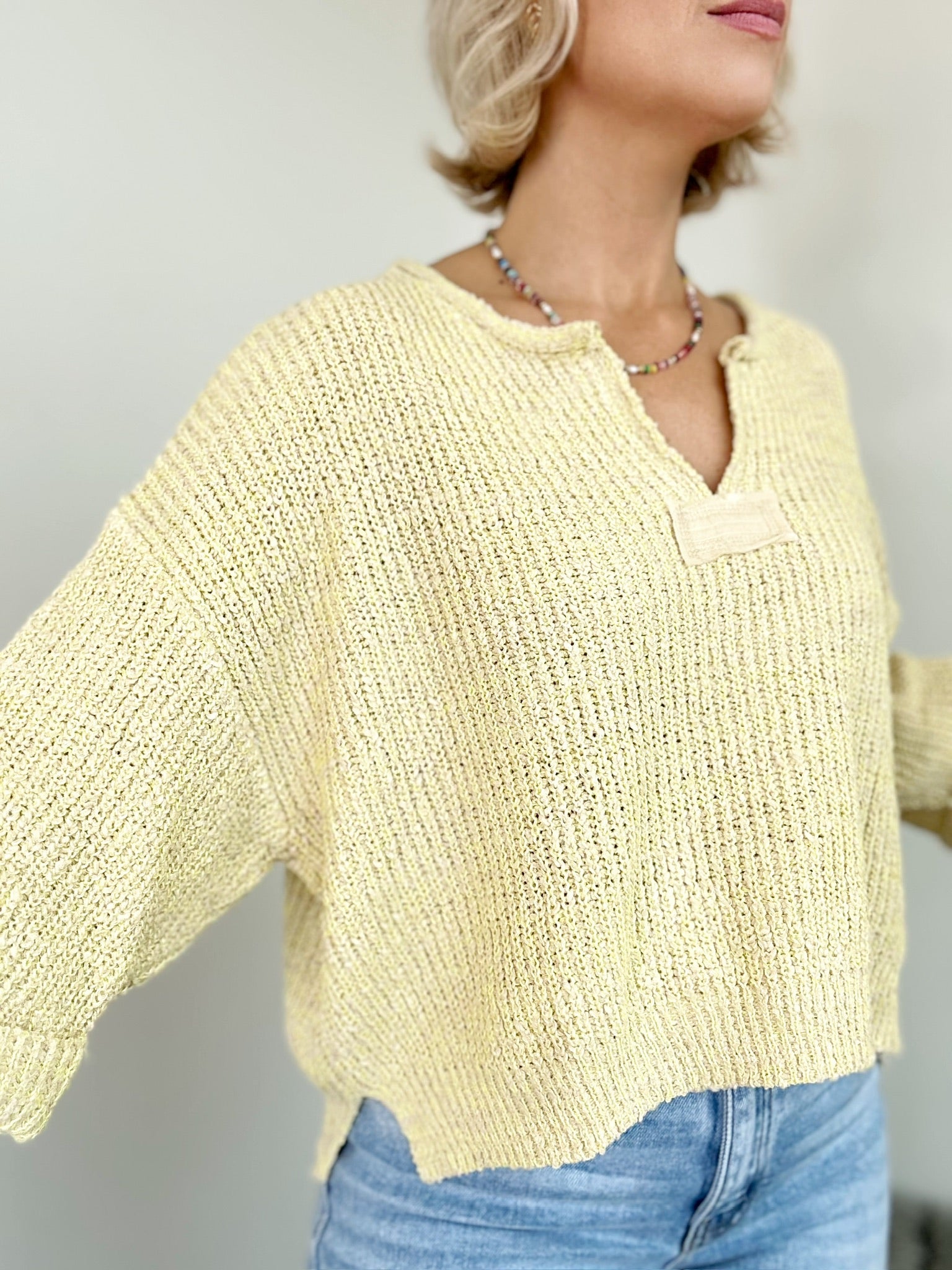 Clara Cropped Sweater Yellow