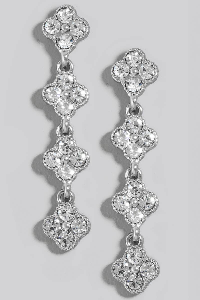 Pave Clover Dangle Earrings RD