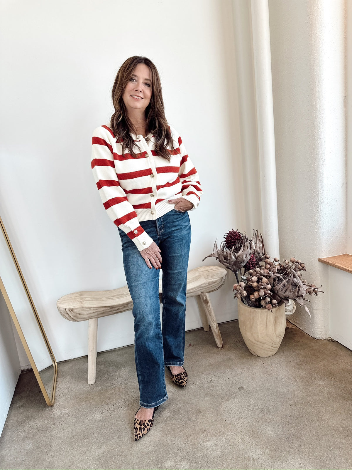 Jo Striped Sweater Cardigan