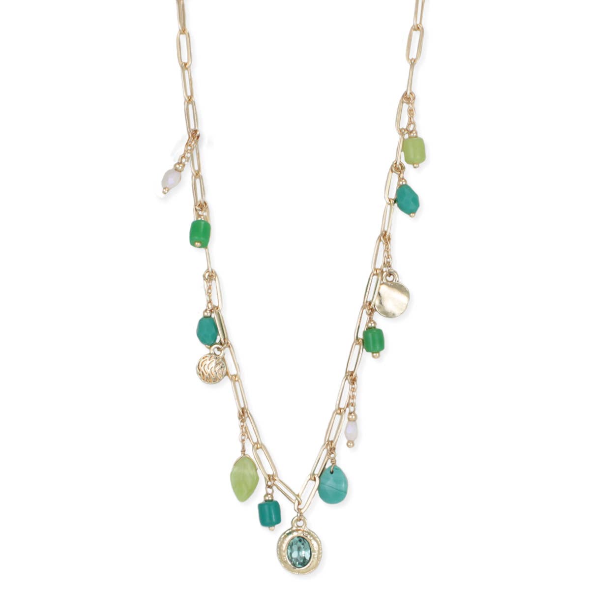 Emerald Green Charm Necklace