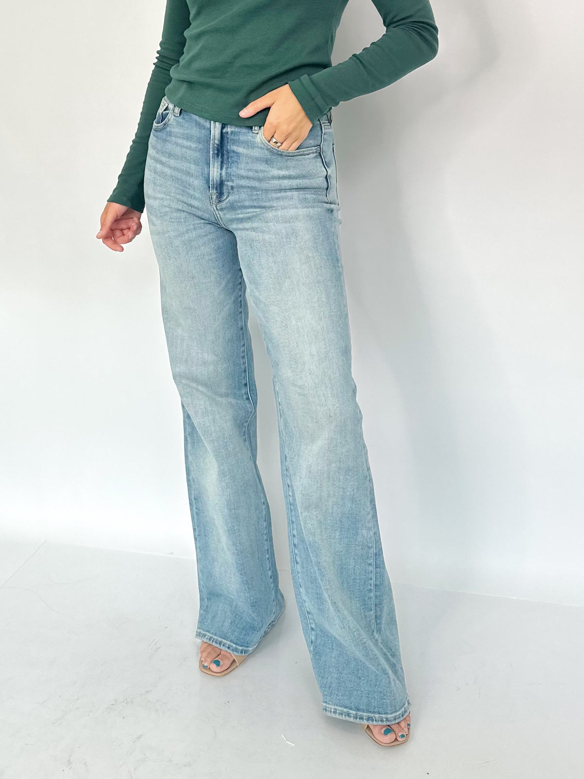 Cindy High Rise Wide Flare Jeans