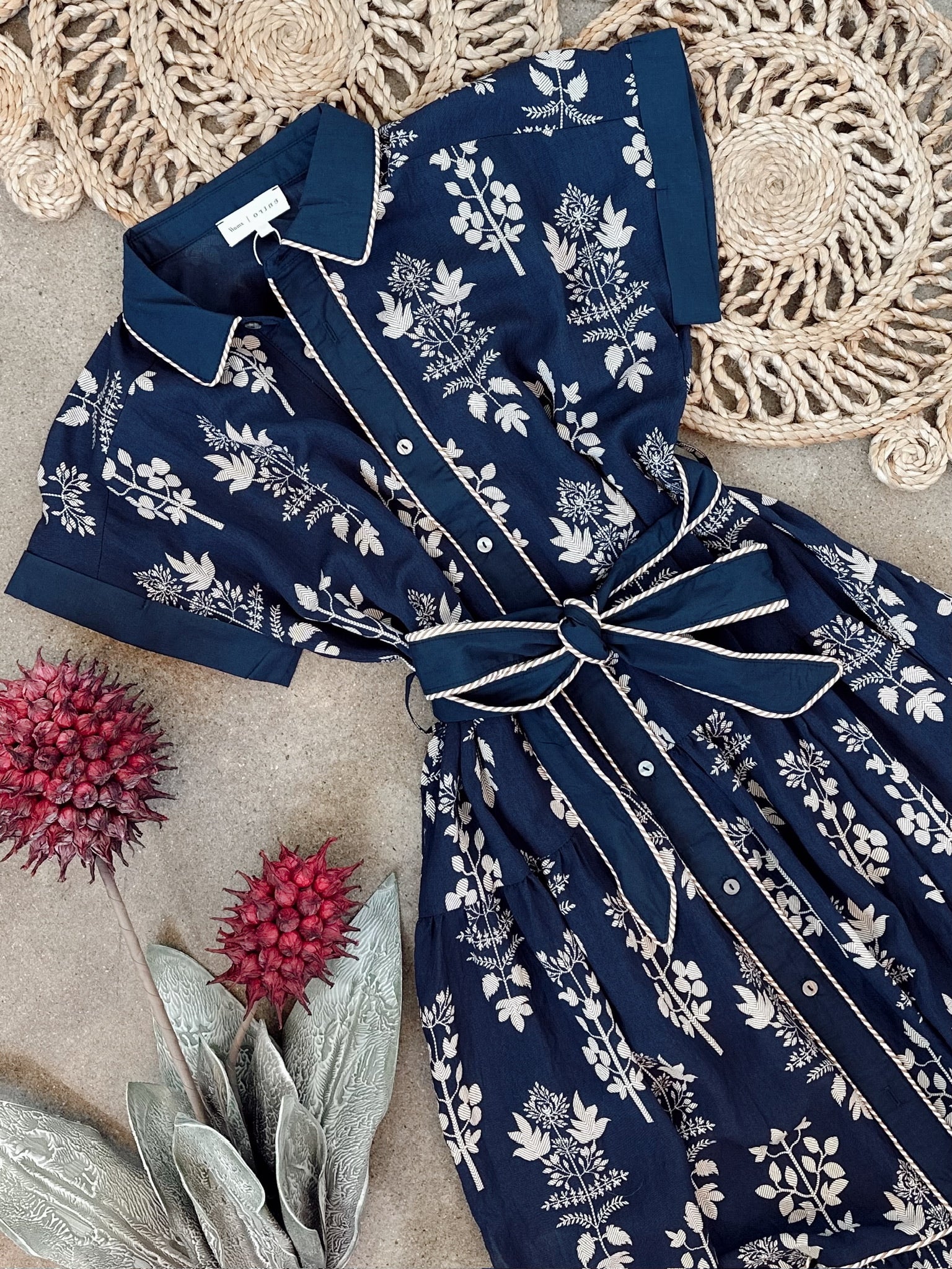 Raya Botanical Print Midi Dress