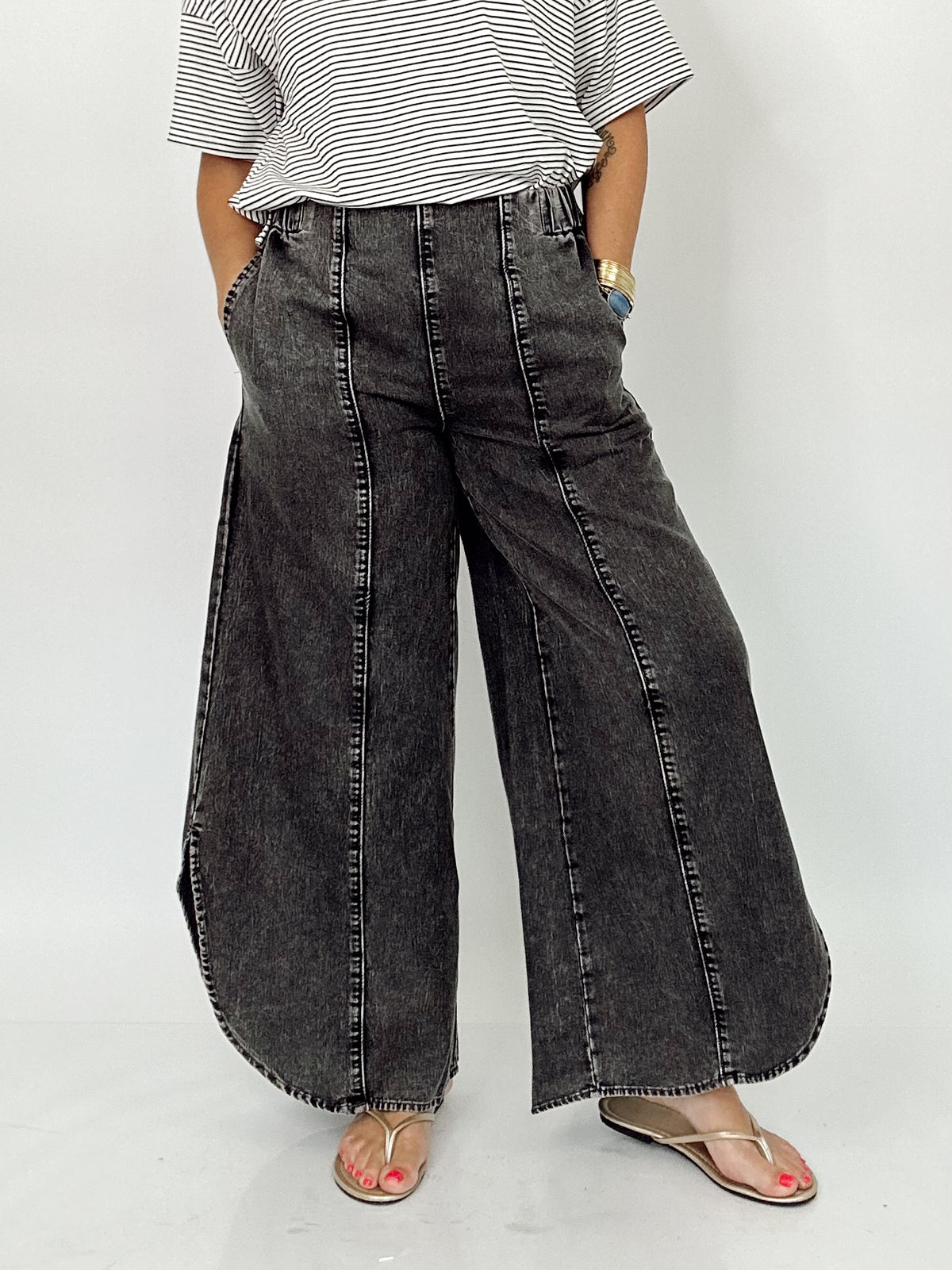 Nellie Tulip Washed Jeans Charcoal Black