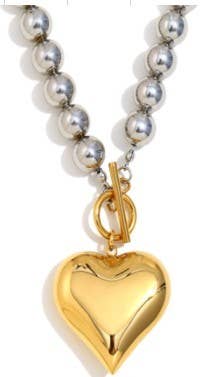 18K Stainless Steel Heart Necklace