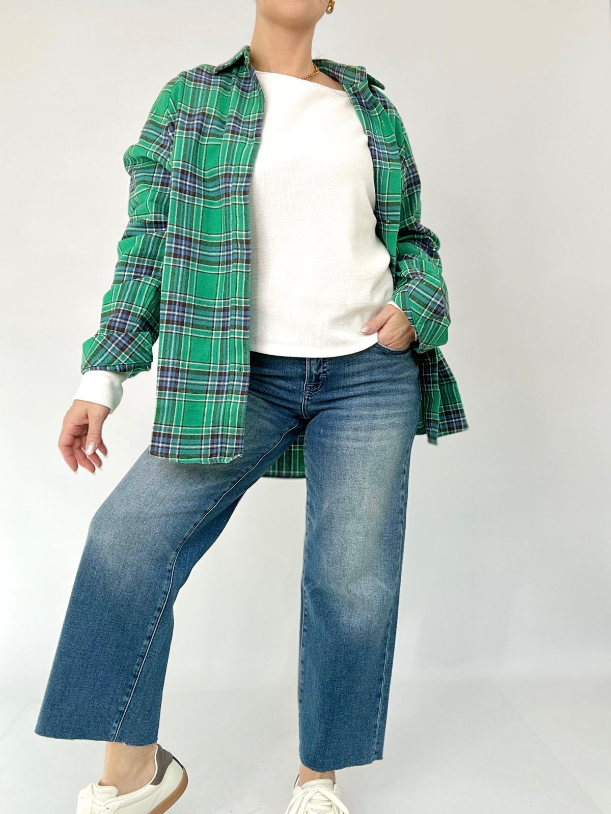 Miley Oversized Plaid Button Down Shirt