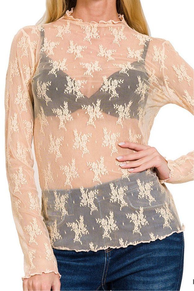 Lolo Lace Layering Top Nude
