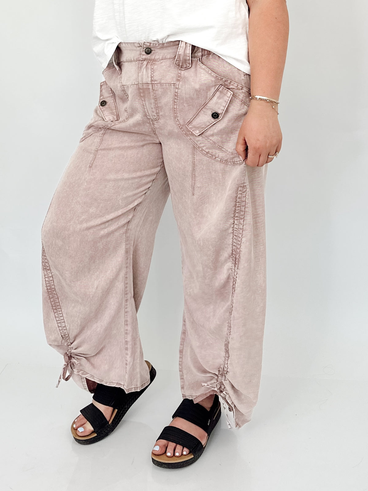 Jenny Tencel Capri Pants Mauve