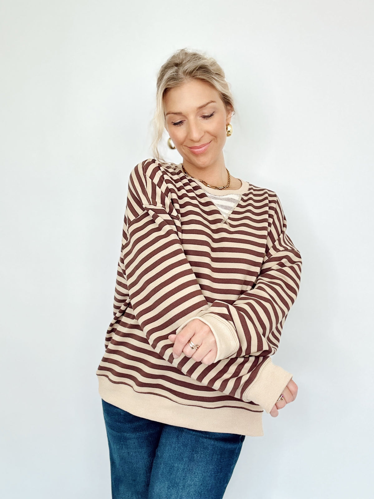 Hadley Striped Pullover Brown/Tan