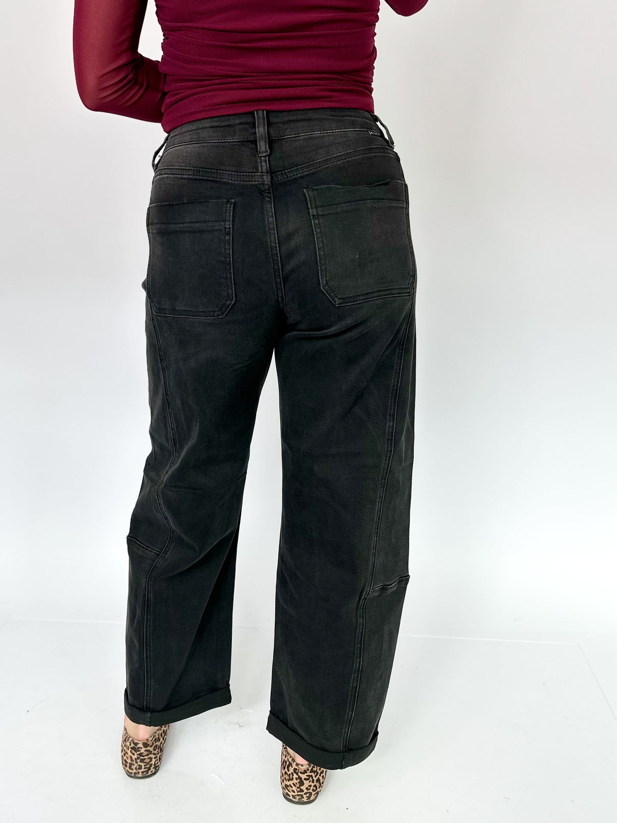 Adalee High Rise Crop Barrel Cuffed Hem Jeans