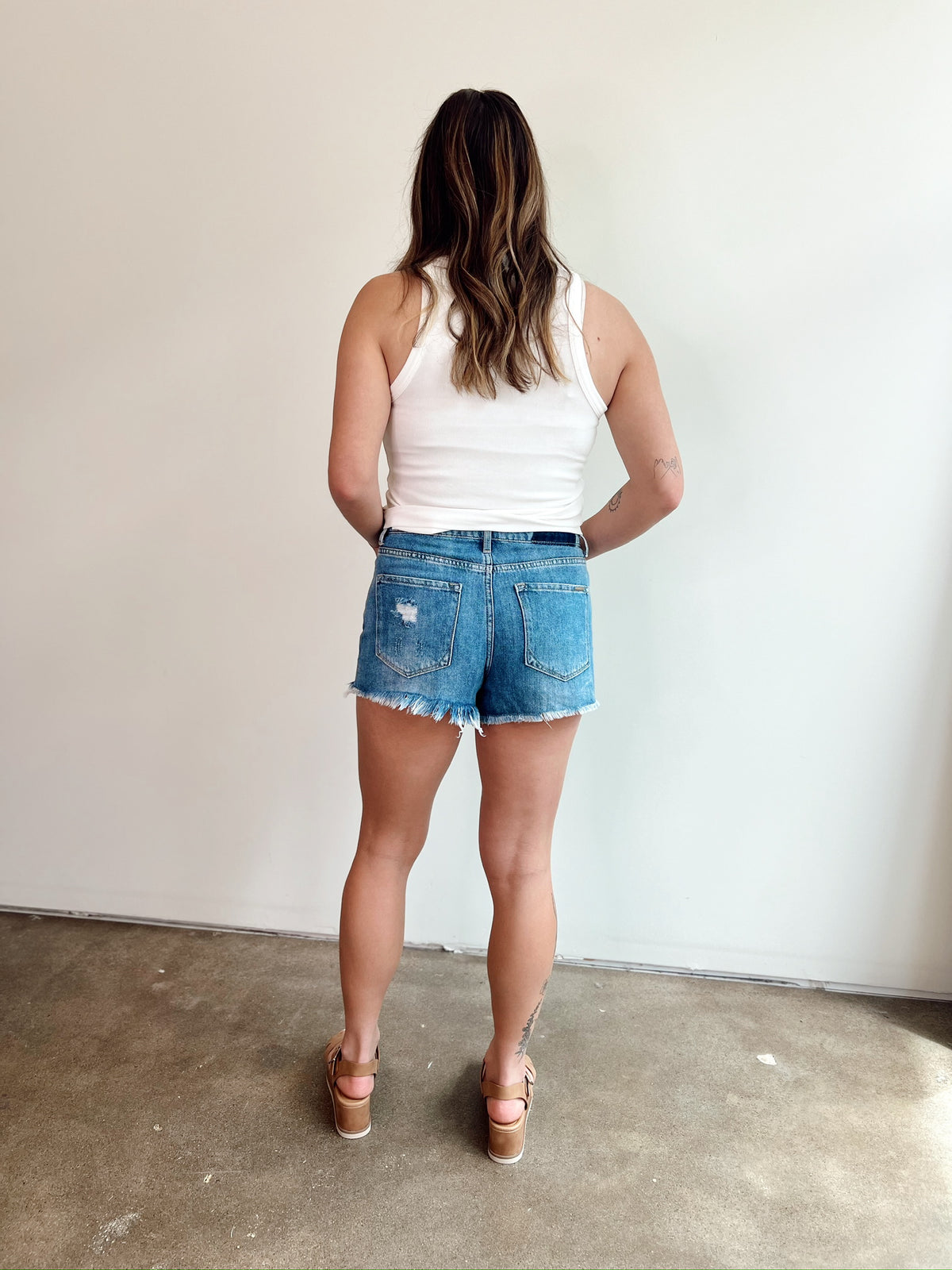 Midge Distressed Denim Shorts