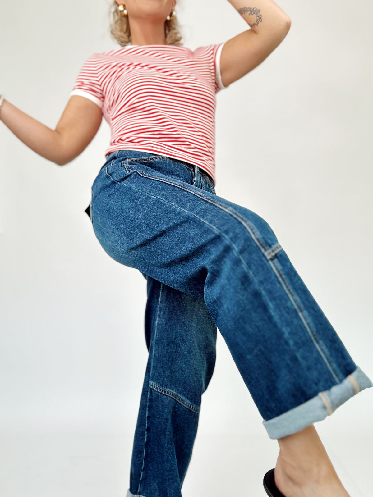 Mimi High Rise Low Curve Crop Barrel Jeans