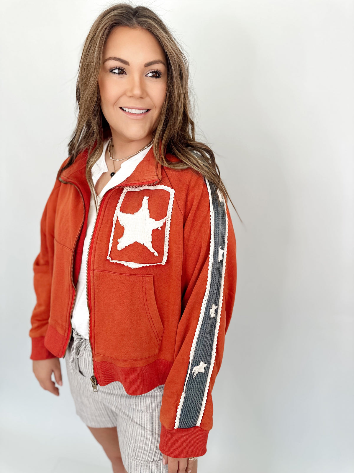 Star Patch Long Sleeve Jacket