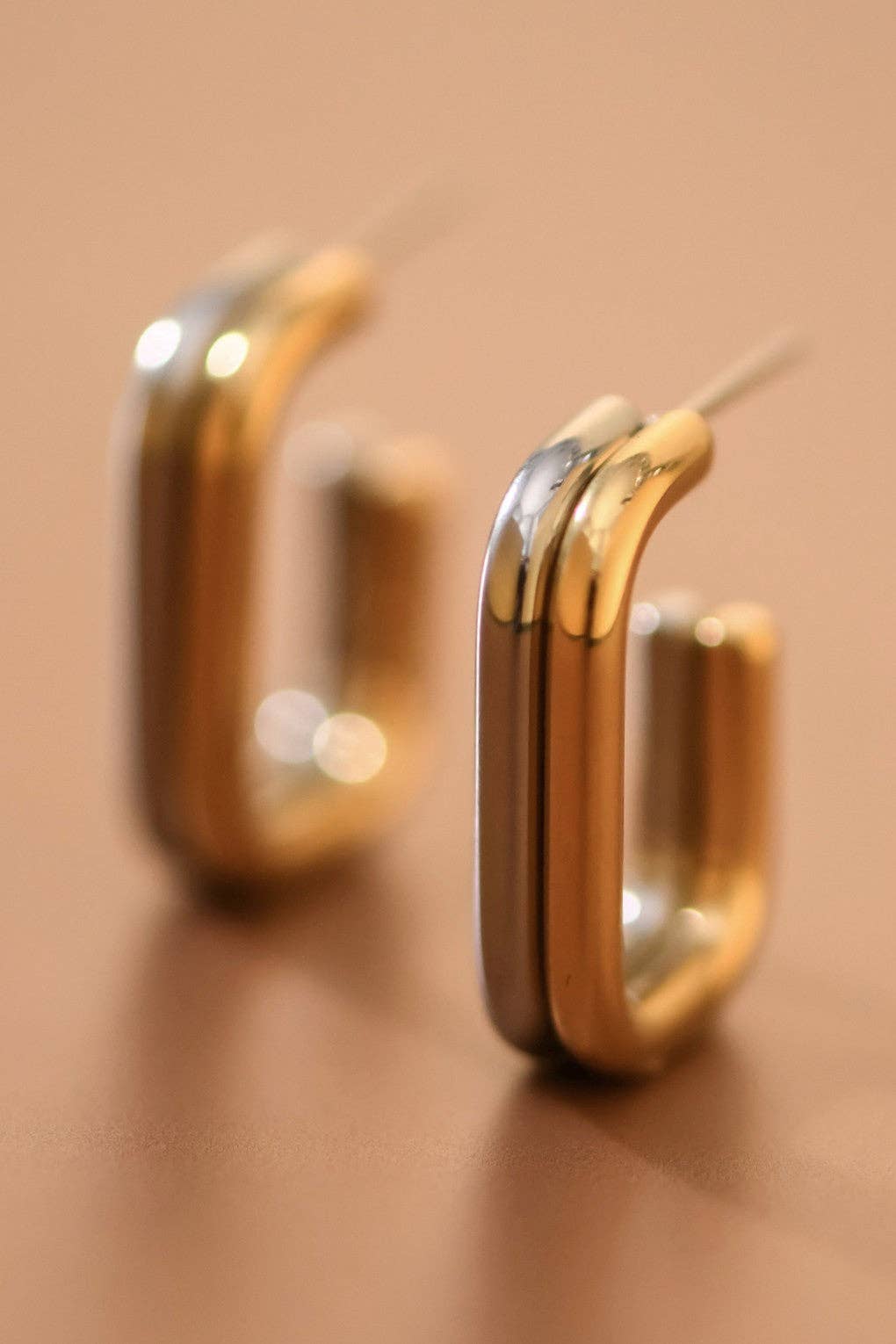 Two Tone Hoop Earrings