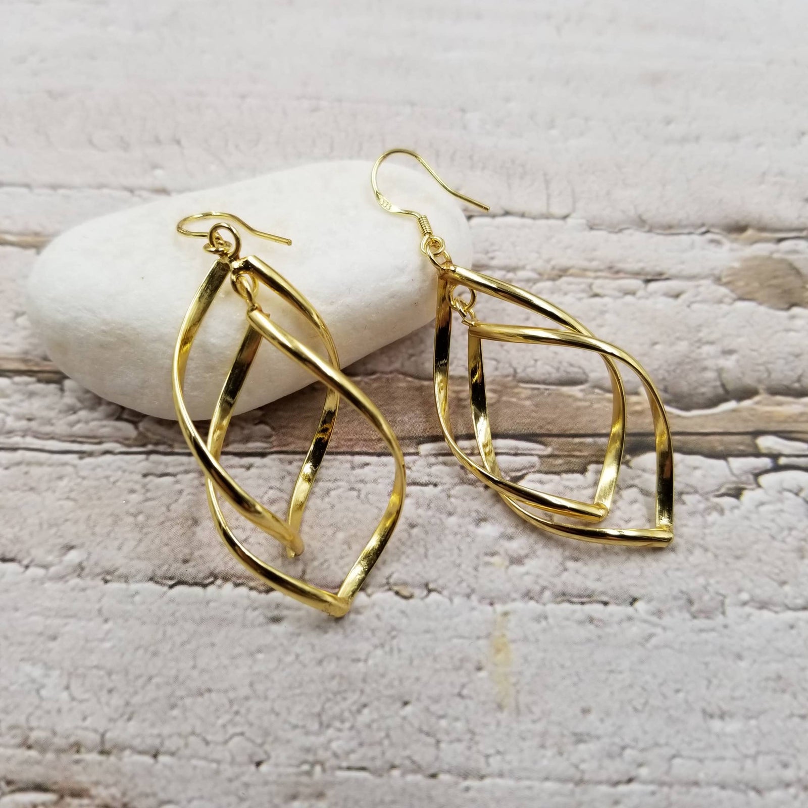 Gold Twisted Earrings
