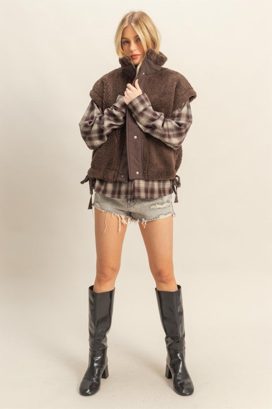 Morgan Sherpa Vest Brown