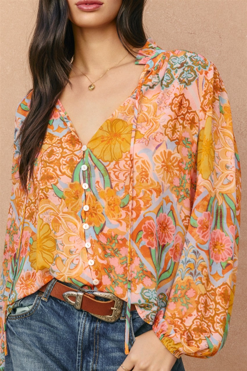 Danica Balloon Shirring Blouse
